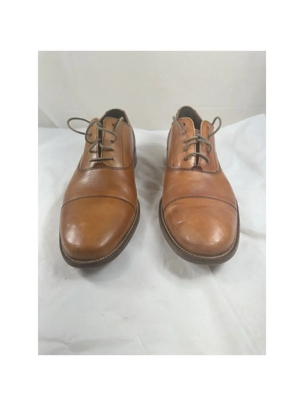 COLE HAAN SIZE 10 M MEN SHOES WILLIAMS CAP TOE OXFORD tan LEATHER C12337